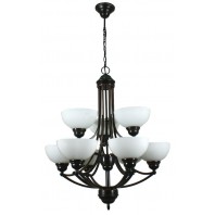 Lighting Inspiration-Houston 6+3 (9Lt) Pendant-Bronze / Chrome